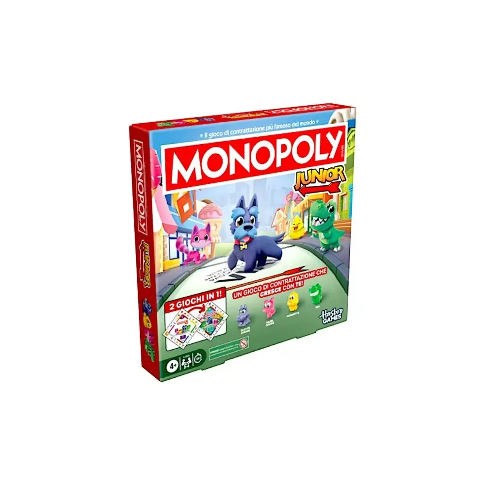 Monopoly Junior 2In1 Hasbro – Tabellone reversibile per 4+ anni