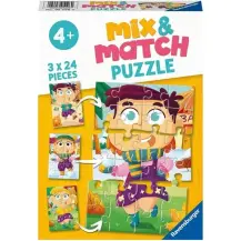 Ravensburger Puzzle Mix Match Fashion 3×24 pezzi 26×18 cm, 4+