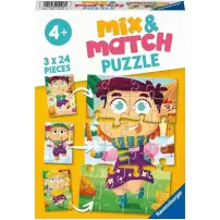 Ravensburger Puzzle Mix Match Fashion 3×24 pezzi 26×18 cm, 4+