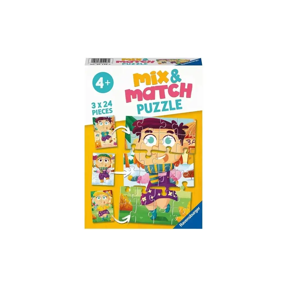 Ravensburger Puzzle Mix Match Fashion 3×24 pezzi 26×18 cm, 4+