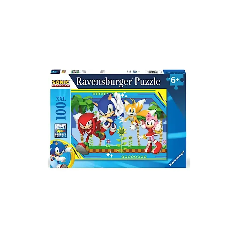 Ravensburger Sonic Puzzle 100 pezzi – Extra Large 49×36 cm, 6+ anni