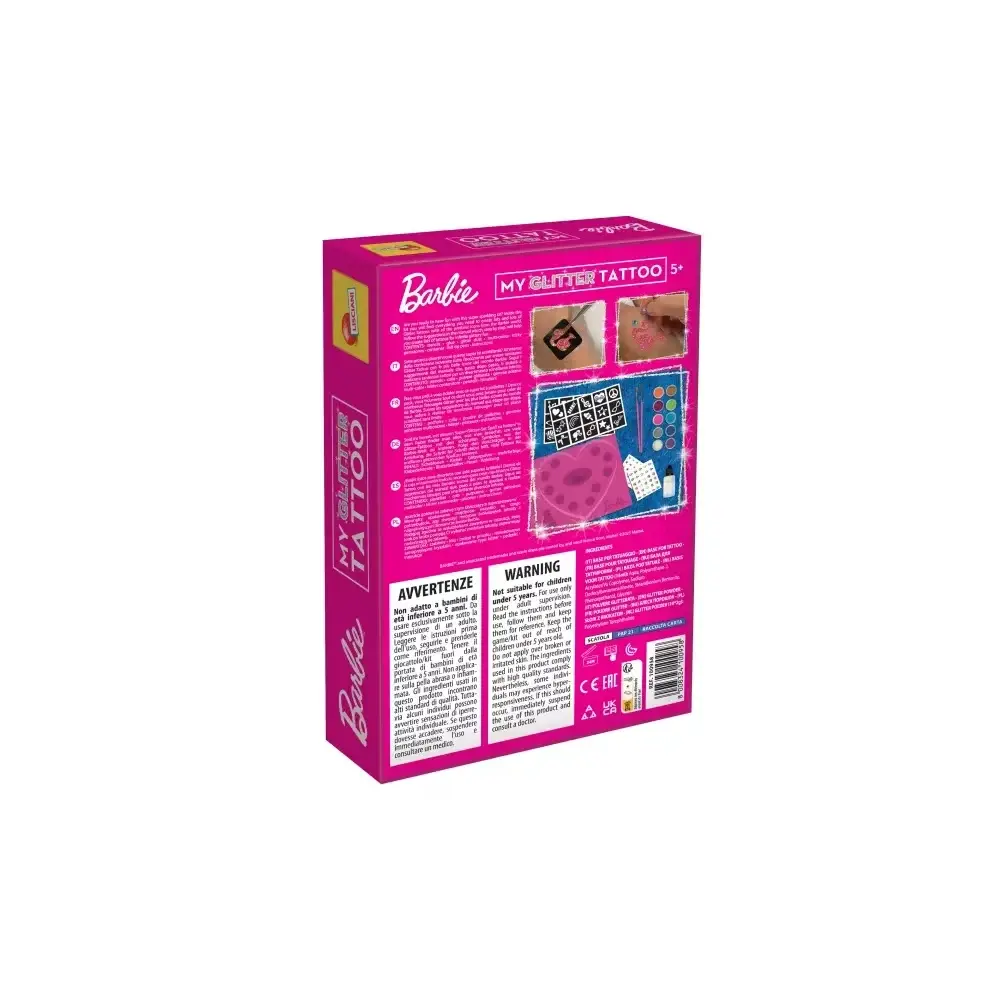 Barbie, My Glitter Tattoo, Kit Creativo, Tatuaggi Bambini, Giochi…
