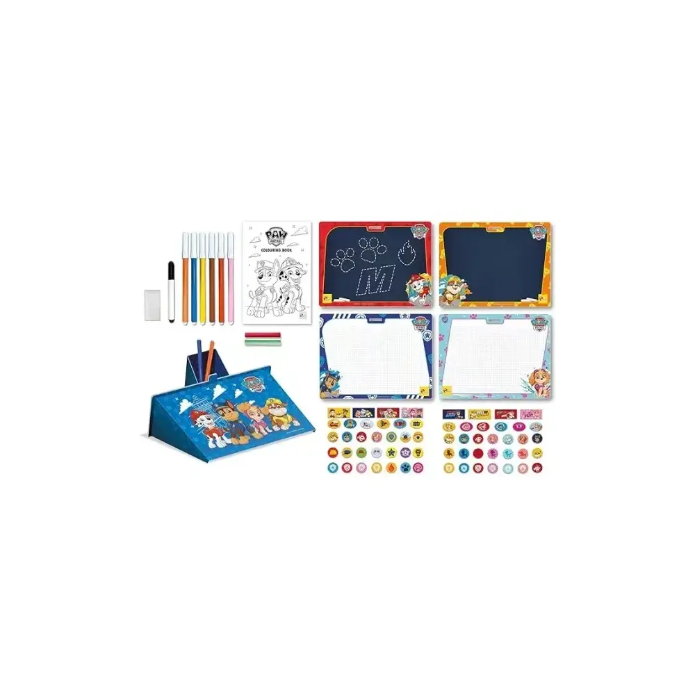 Paw Patrol Backpack Super Kit Creativo Per Disegnare, Stickers…