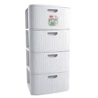 Domus Cassettiera 4 cassetti bianca in plastica rigenerata Stefanplast 90100