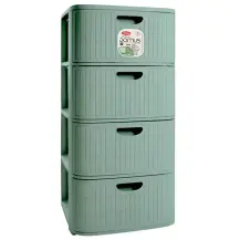 Cassettiera Domus 4 cassetti verde in plastica rigenerata Stefanplast 90102