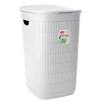 Portabiancheria Domus 50L Bianca – Plastica Rigenerata Stefanplast 90200