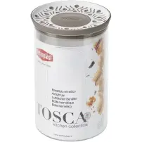 Barattolo Tondo Tosca 1,2L Bianco/Tortora Stefanplast 55450