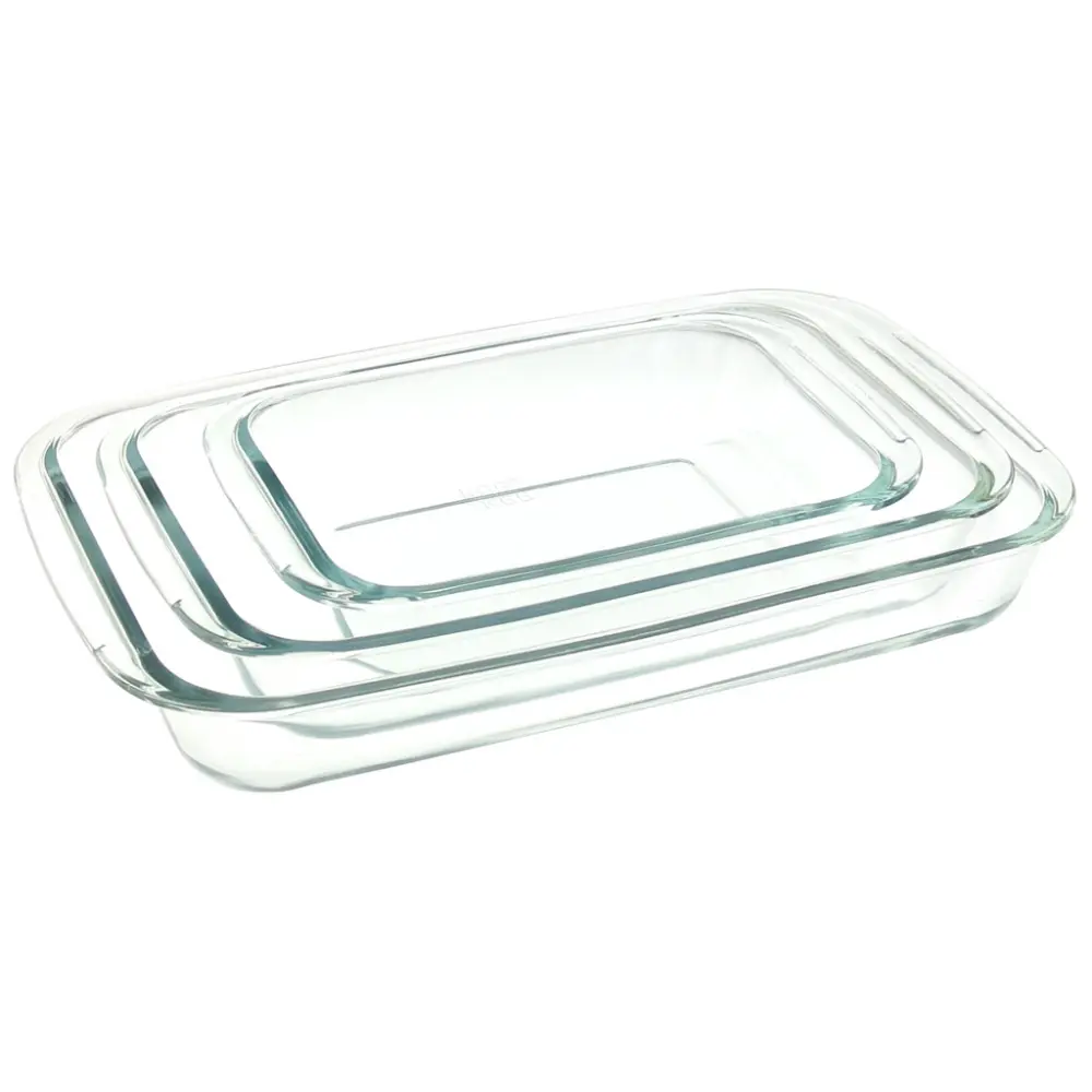 Tris Rostiere Omega in Vetro Pyrex – Set 3 misure Borella