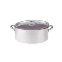 Casseruola Ovale 32x22 cm con Coperchio e Manici Inox - Agnelli