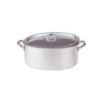 Casseruola Ovale 32x22 cm con Coperchio e Manici Inox - Agnelli