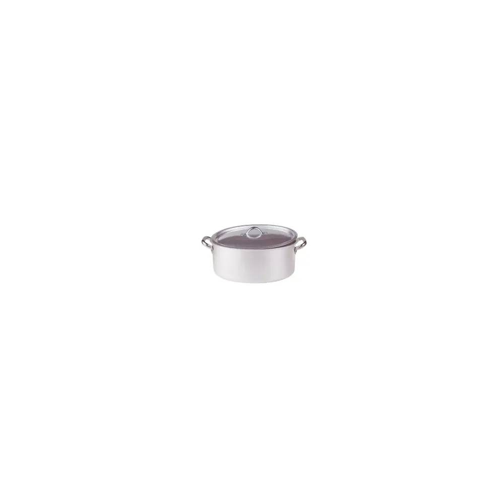 Casseruola Ovale 32x22 cm con Coperchio e Manici Inox - Agnelli