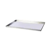 Teglia Rettangolare 60x40x2 cm Bordi Dritti Lega Alluminio - Agnelli