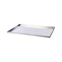 Teglia Rettangolare 60x40x2 cm Bordi Dritti Lega Alluminio - Agnelli