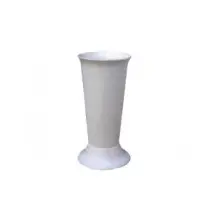 Portafiori Vaso con Base Bianca D.17xH.36 cm - Lega