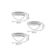 5FIVE Set 3 insalatiere in plastica con coperchio &ndash; 3 pezzi