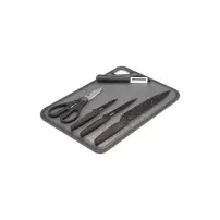 5FIVE Set Utensili Cucina 5 Pezzi con Tagliere in Acciaio Inox