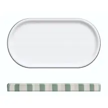 Strio Vassoio bagno in ceramica verde 23x12 cm