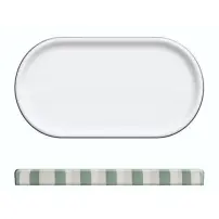 Strio Vassoio bagno in ceramica verde 23x12 cm