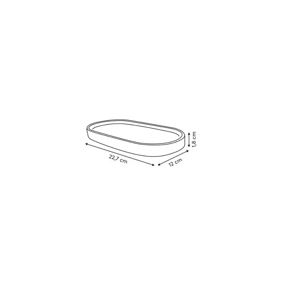 Strio Vassoio bagno in ceramica verde 23x12 cm