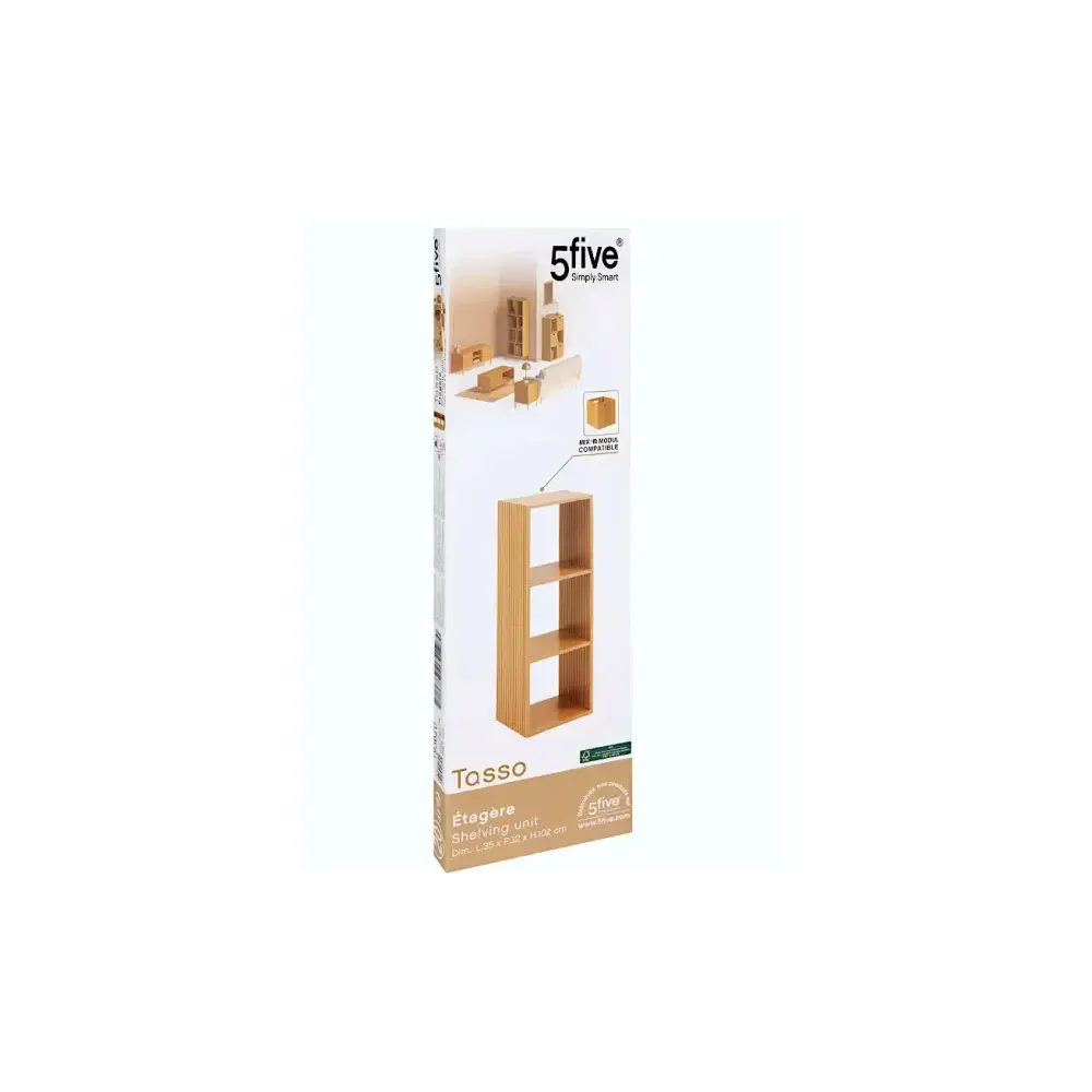 5FIVE Scaffale Tasso 193620 MDF 3 Ripiani 35x32x102 cm