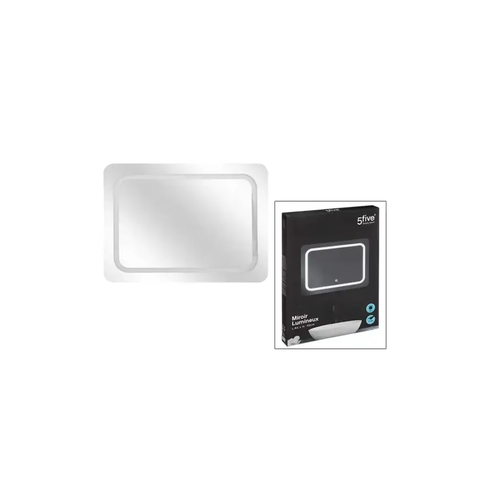 5FIVE Specchio da Parete LED MDF Vetro 65x49 cm