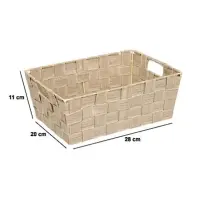 5FIVE Cestino Portaoggetti Beige 28x20x11 cm – Design Intrecciato