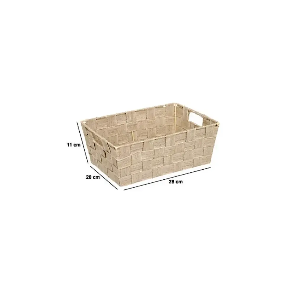 5FIVE Cestino Portaoggetti Beige 28x20x11 cm – Design Intrecciato