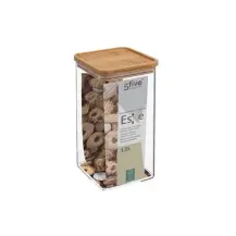 Contenitore Quadrato 1,5 L con Tappo in Bamboo – 5FIVE