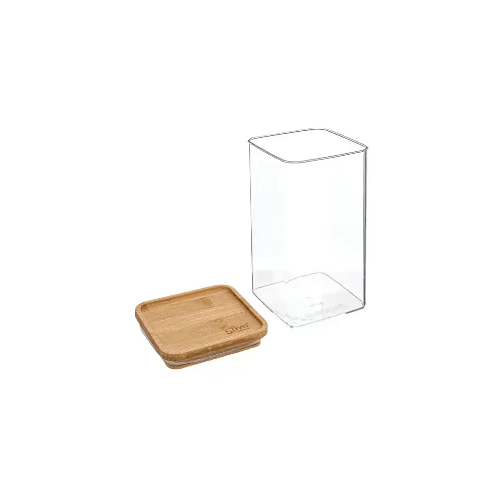 Contenitore Quadrato 1,5 L con Tappo in Bamboo – 5FIVE