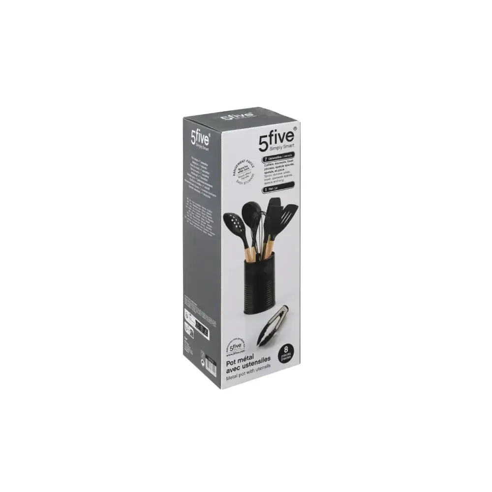 Set 7 Utensili 189394 con Contenitore Metallo 5FIVE - 5FIVE