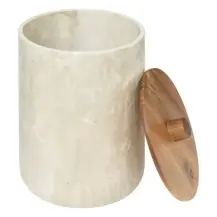 Cestino Effetto Marmo 5FIVE 5 Litri con Tappo Acacia
