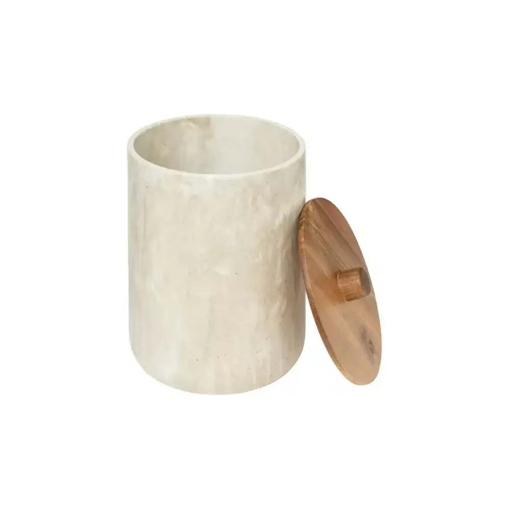 Cestino Effetto Marmo 5FIVE 5 Litri con Tappo Acacia