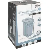5FIVE Mop con Secchio Strizzatore 2 Scomparti