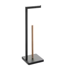 5FIVE Portarotolo Metallo e Bambù Nero 65 cm