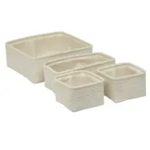 5FIVE Set 4 Cestini Bagno Bianco in Poliestere – 4 pezzi