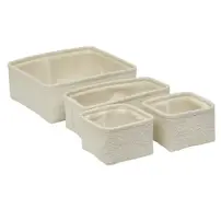 5FIVE Set 4 Cestini Bagno Bianco in Poliestere – 4 pezzi
