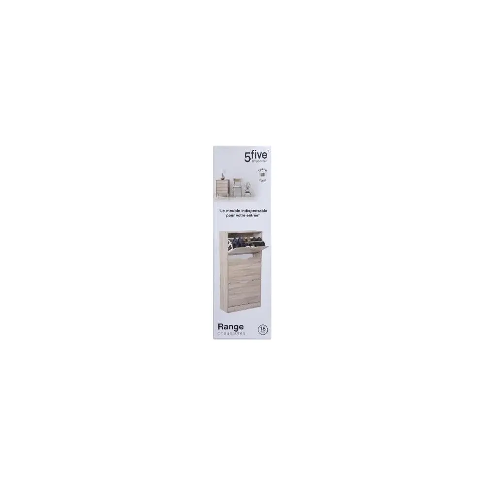Scarpiera 5FIVE 160392D - 3 ripiani - 60x24x118 cm