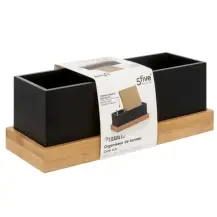 5FIVE Organizer Bambù con Base Rimovibile – L 29x10,8xH10,4 cm
