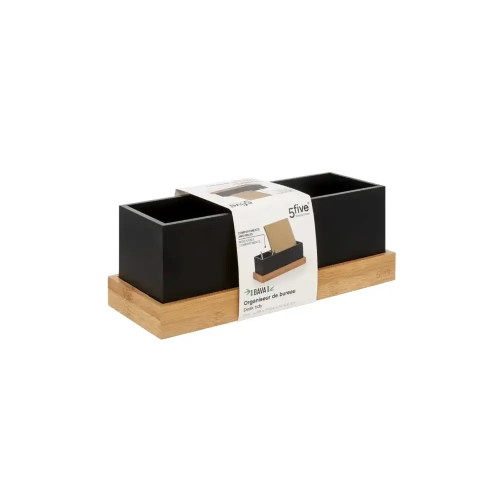 5FIVE Organizer Bambù con Base Rimovibile – L 29x10,8xH10,4 cm