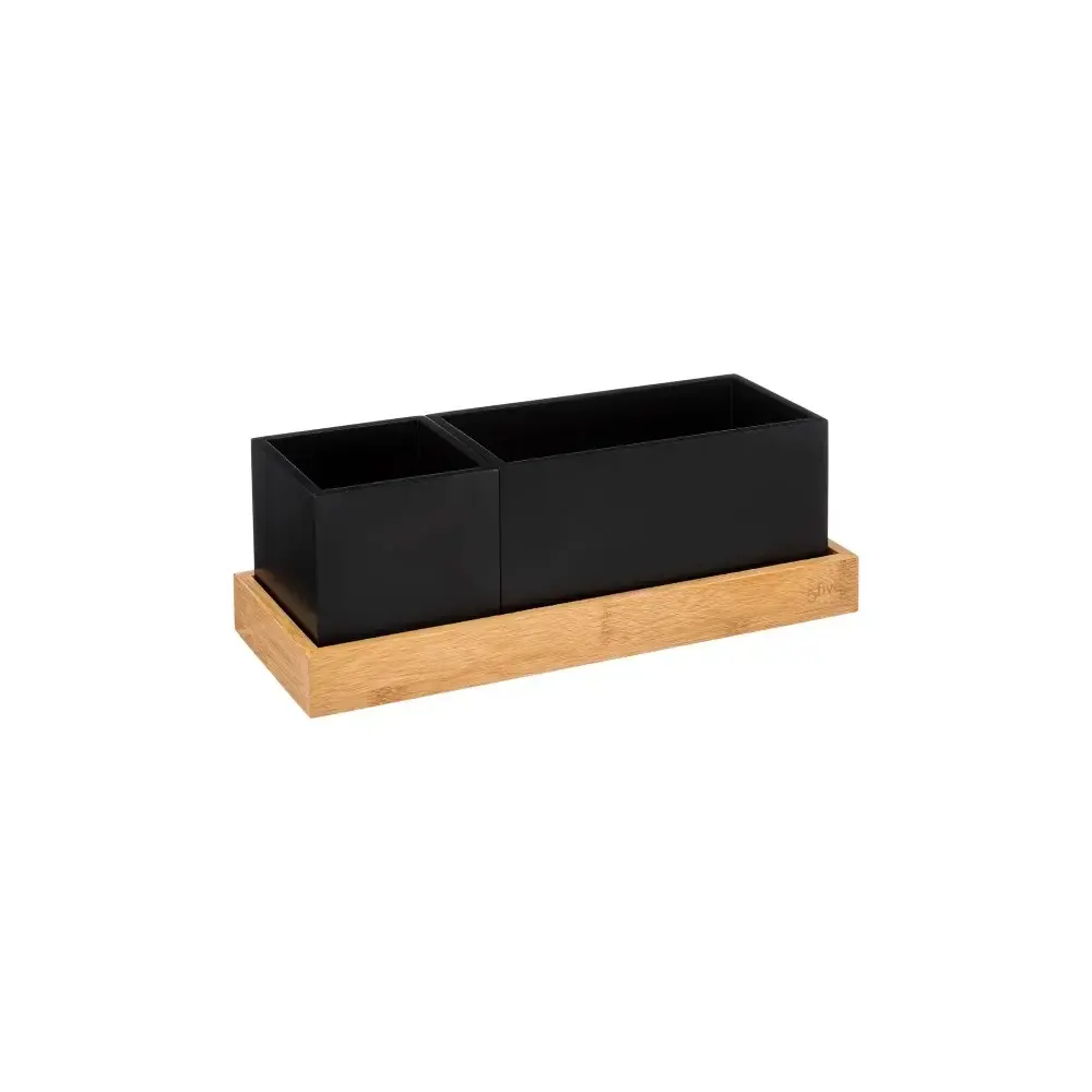 5FIVE Organizer Bambù con Base Rimovibile – L 29x10,8xH10,4 cm