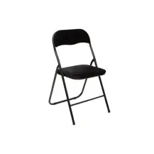 5FIVE Sedia Pieghevole in Velluto Nero 79cm