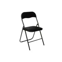 5FIVE Sedia Pieghevole in Velluto Nero 79cm