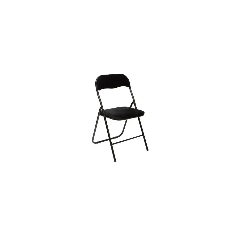 5FIVE Sedia Pieghevole in Velluto Nero 79cm