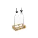 5FIVE Set 2 bottiglie olio aceto con vassoio | Vetro trasparente