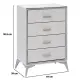5FIVE Cassettiera Granite 4 Cassetti 64x39x90 cm