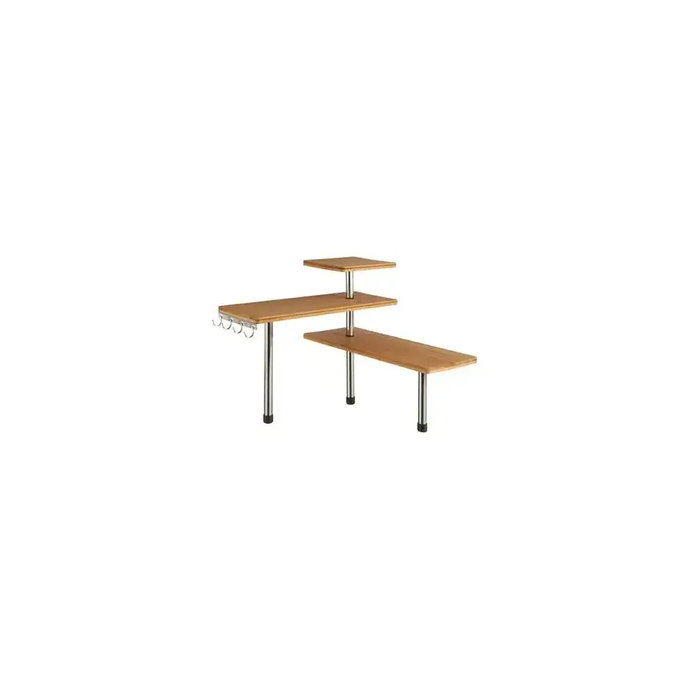 5FIVE Mensola Cucina 111123 in bamboo con 4 ganci