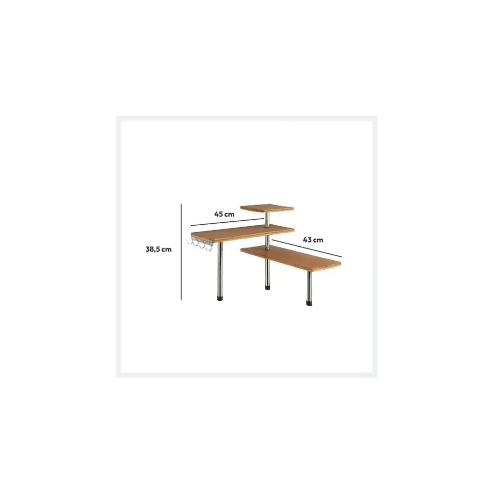 5FIVE Mensola Cucina 111123 in bamboo con 4 ganci