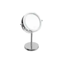 5FIVE Specchio 19 cm con Base Led in Metallo Cromato