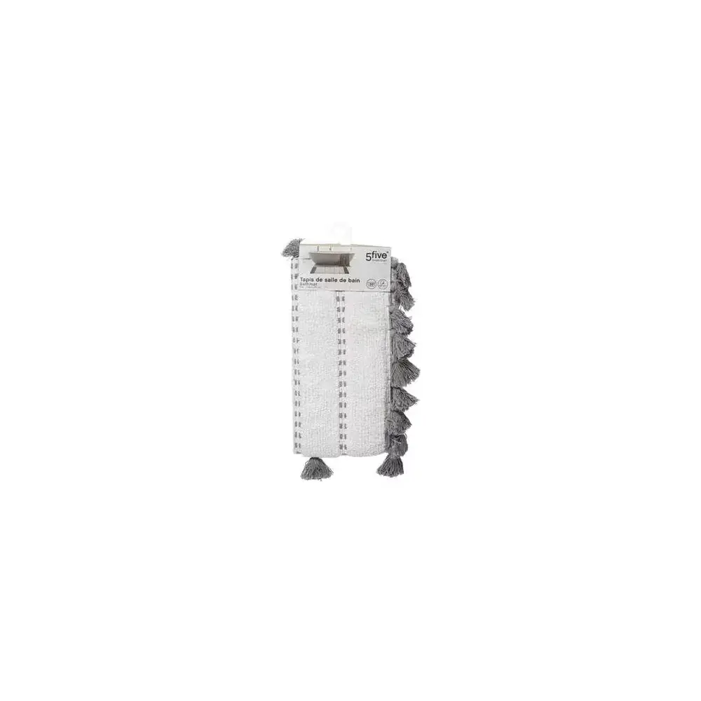 5FIVE Tappeto Cotone Pom-pom 50x75 cm Grigio