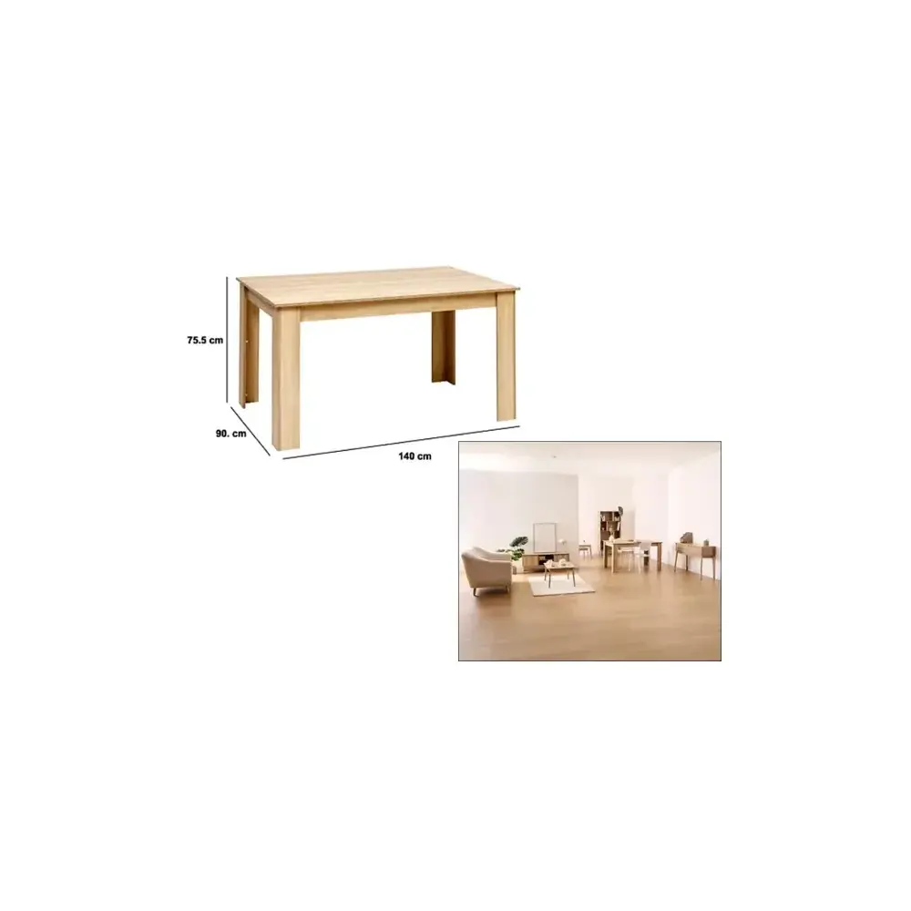 Abana 5FIVE Tavolo 140x90 cm Legno Beige